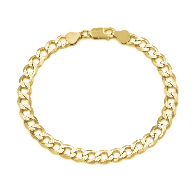 [Solid] Diamond-cuts Italian Cuban Bracelet (10K)