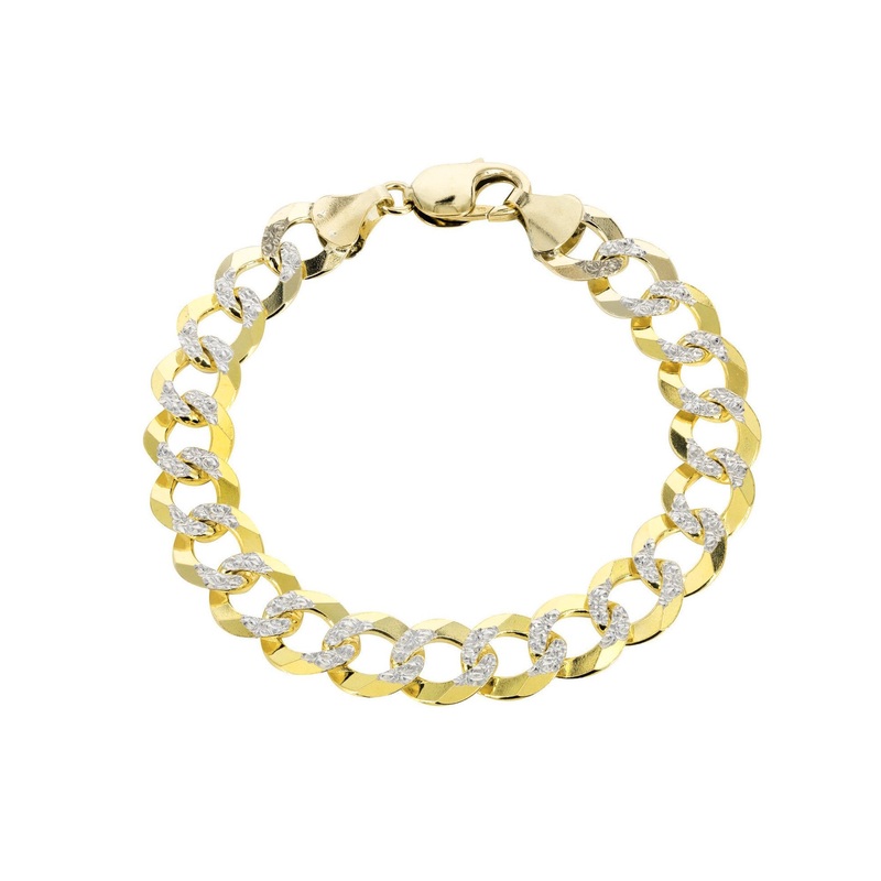 [Solid] Two-Tone Italian Cuban Bracelet (10K)