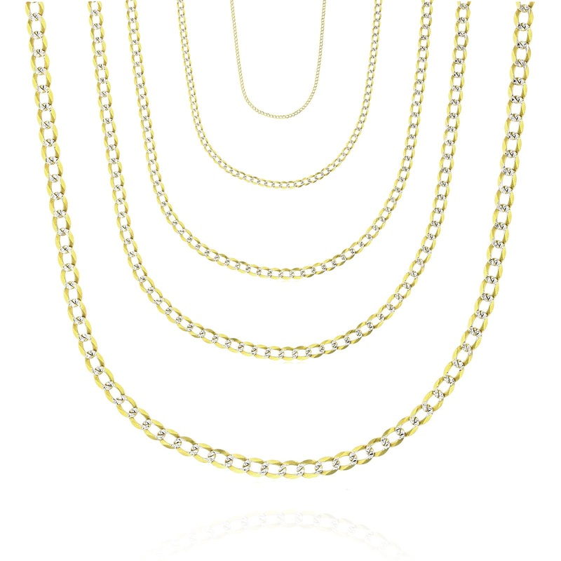 Two Tone Solid Italian Cuban Chain (10K)