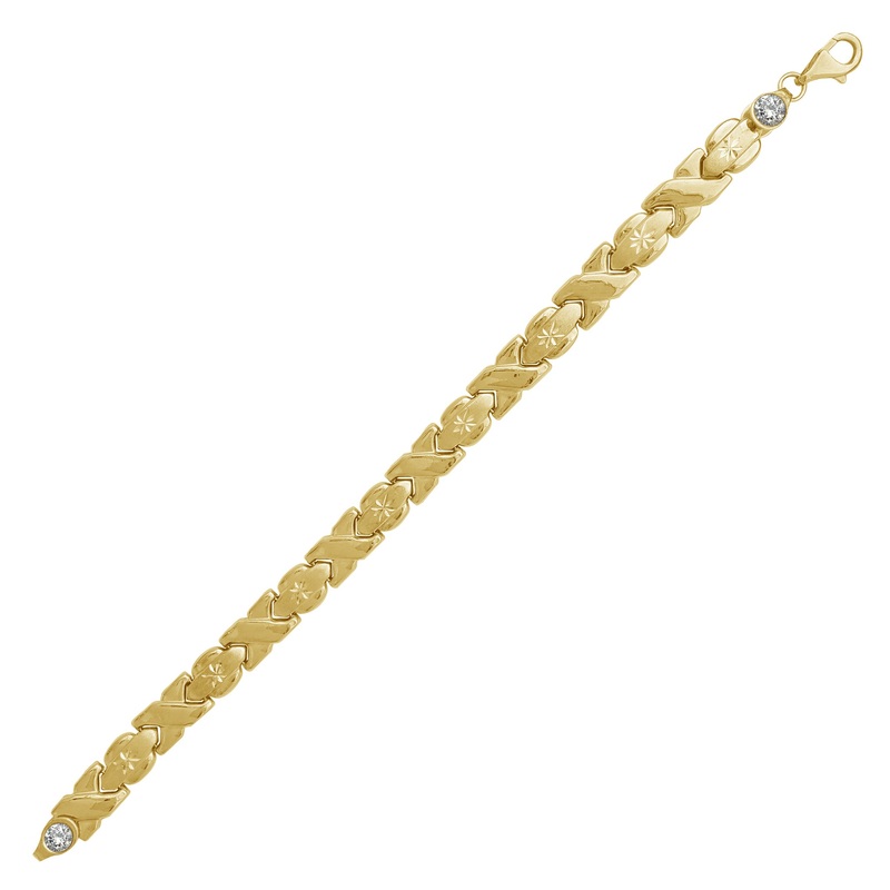 Zirconia Glossy XOXO Fancy Bracelet (14K)