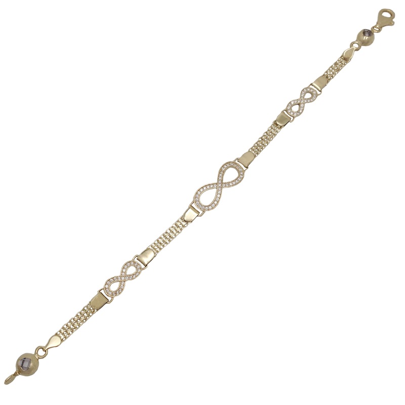Zirconia Infinity Fancy Bracelet (14K)