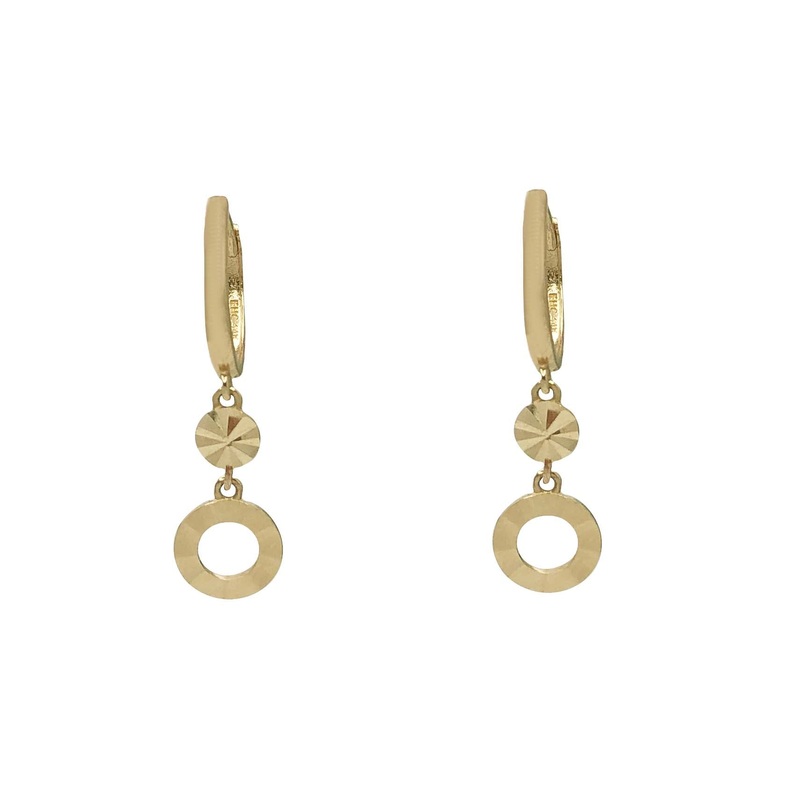 Zirconia Round Dangling Earring (14K)