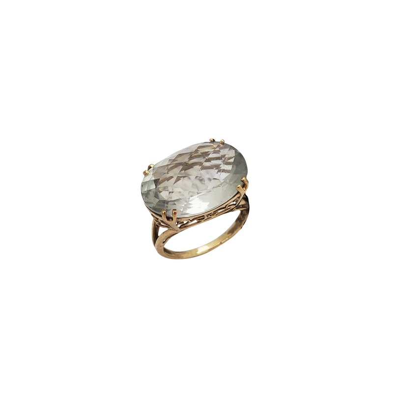Aqua Marine Oval Ring (14K)