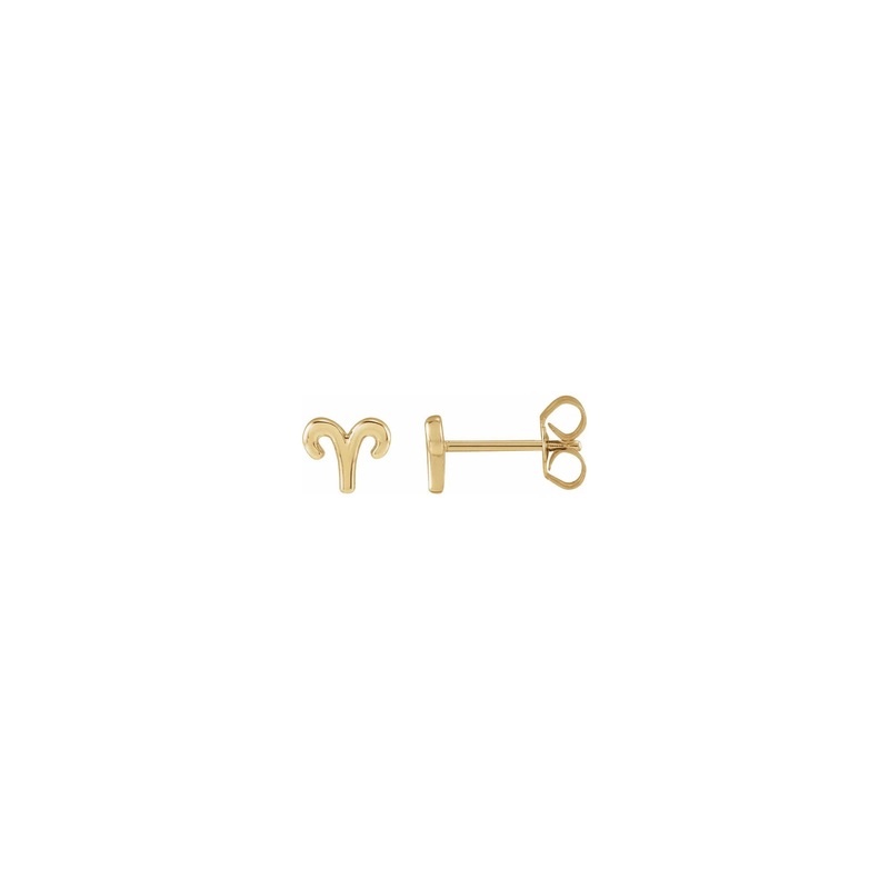 Aries Zodiac Sign Stud Earrings (14K)