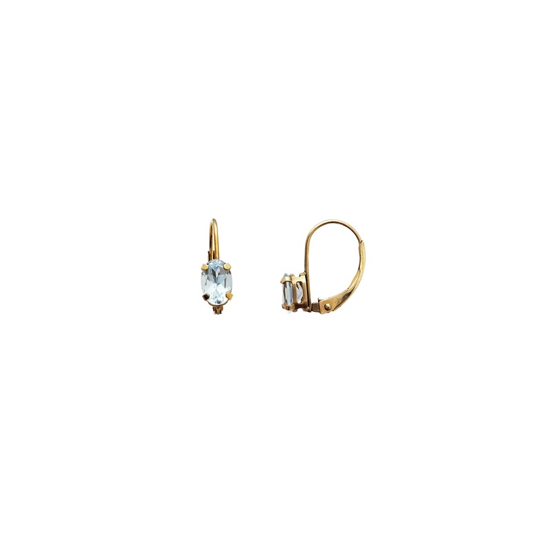 Blue Topaz Lever Back Earrings (10K)