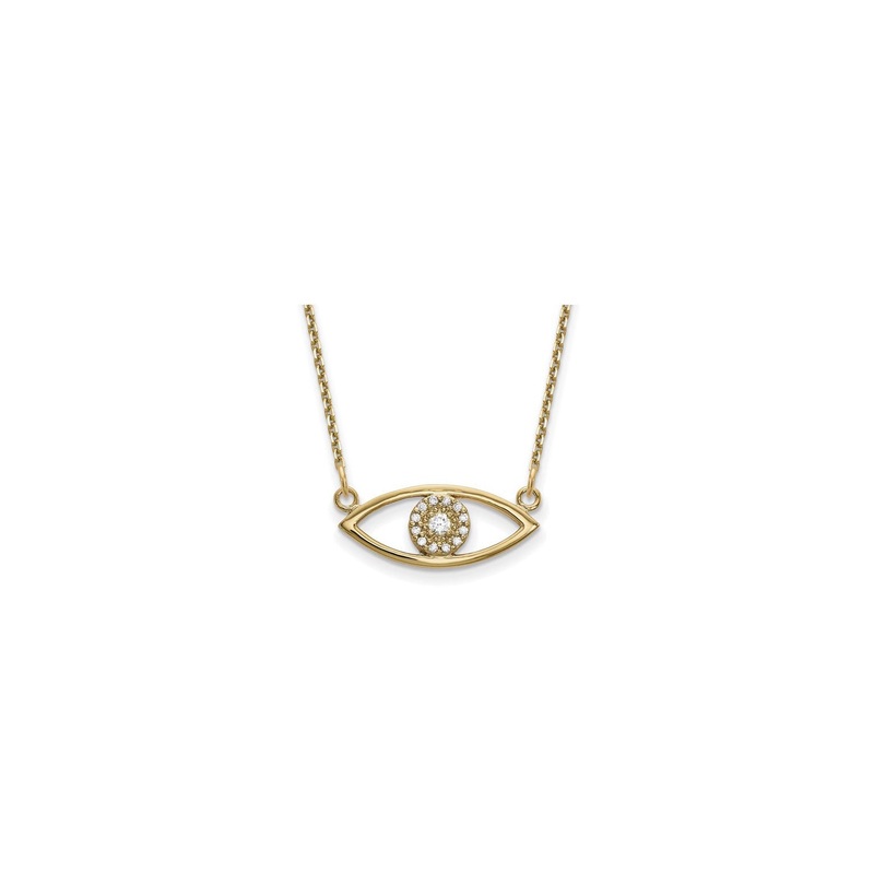 White Diamond Evil Eye Necklace (14K)