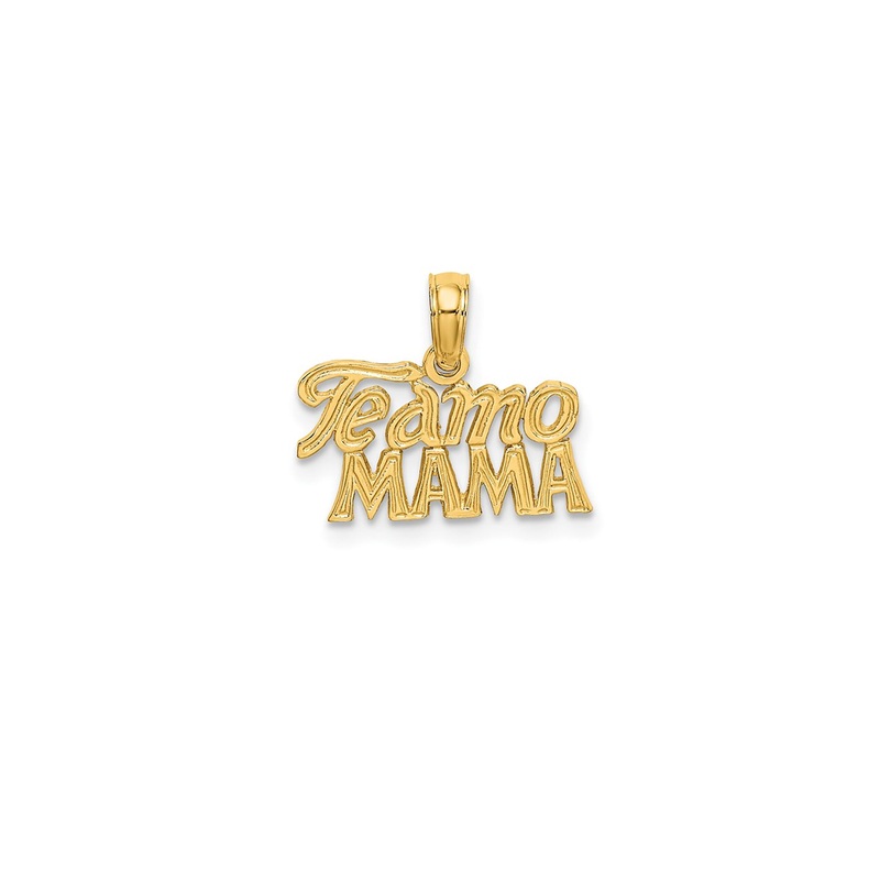 "Te Amo Mama" Love You Mom Pendant (14K)