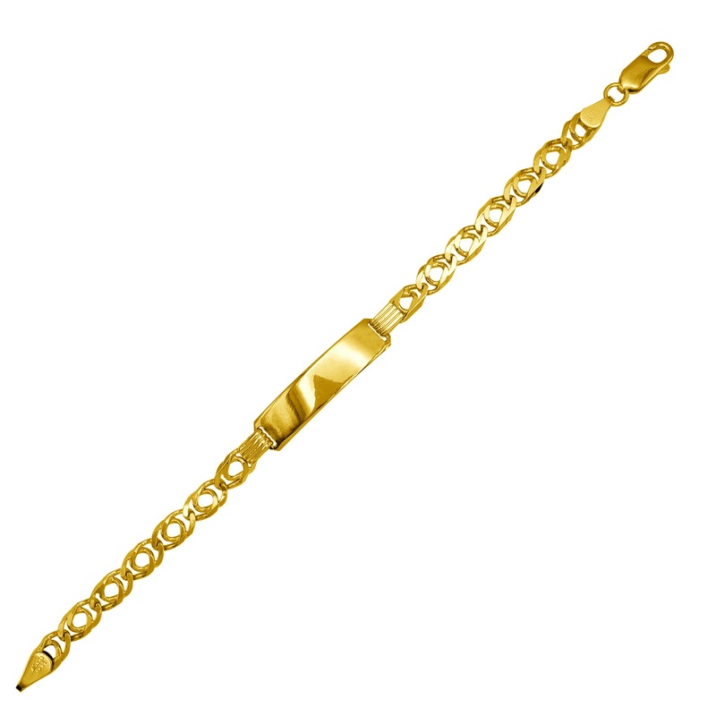 [7.7 mm] Bar ID Fancy Bracelet (14K)