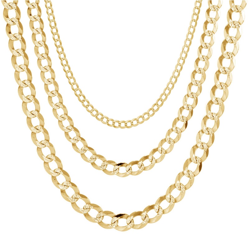 Diamond-cuts Italian Cuban Chain (14K)