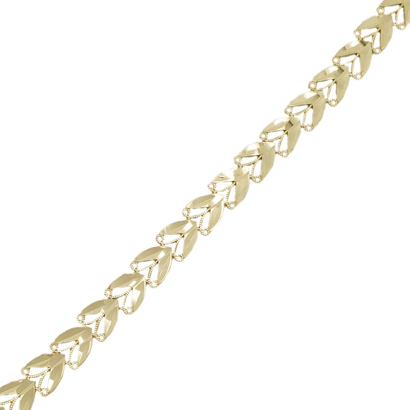 Diamond-Cut Leaf Fancy Bracelet (14K).