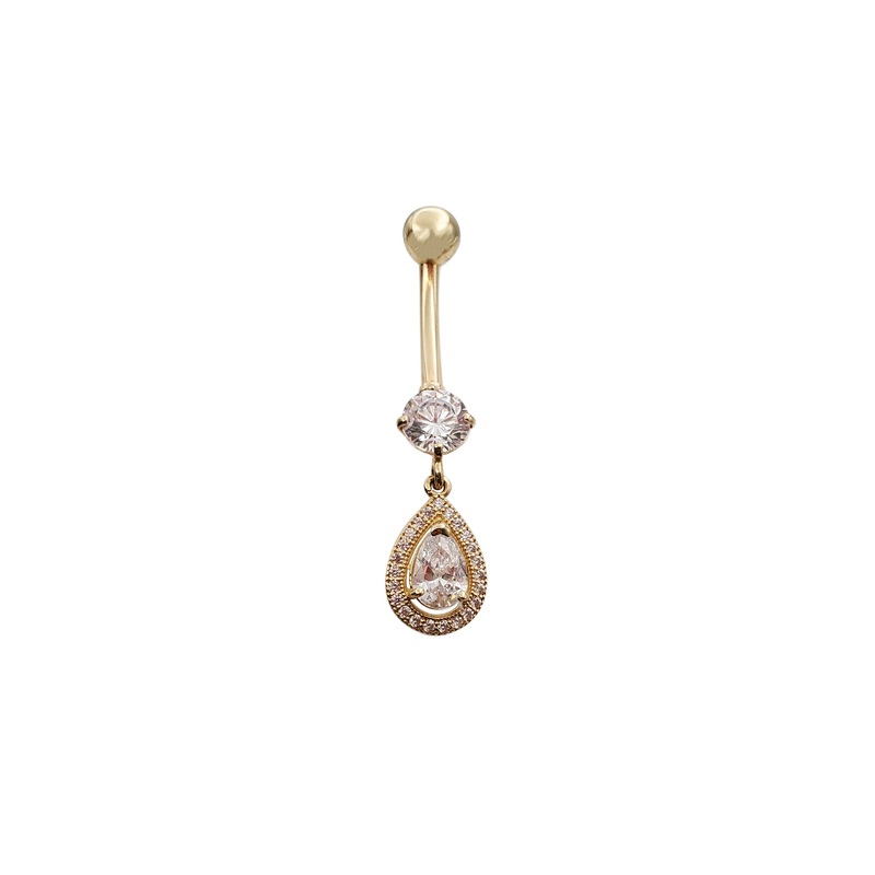Body Jewelry Hanging CZ Barbell Piercing (14K)