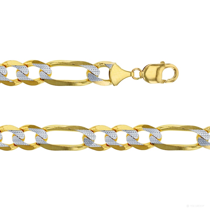[Solid] Two-Tone Figaro Bracelet (10K)