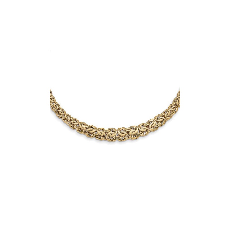 10 mm Graduated Flat Byzantine Necklace (14K)