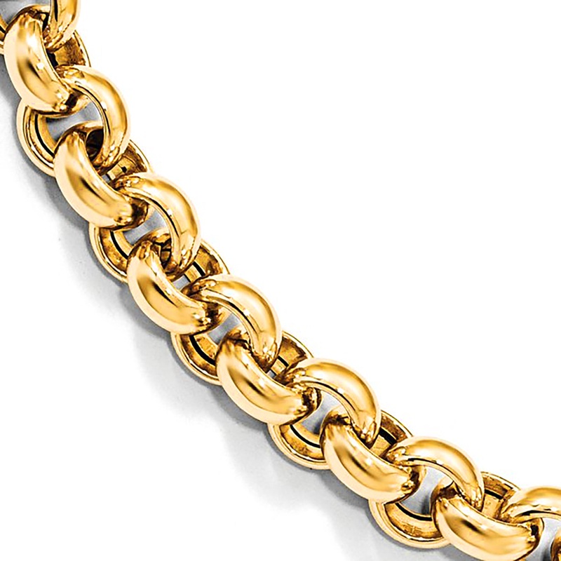 [Lightweight] Glossy Rolo/Hoops Bracelet (14K)