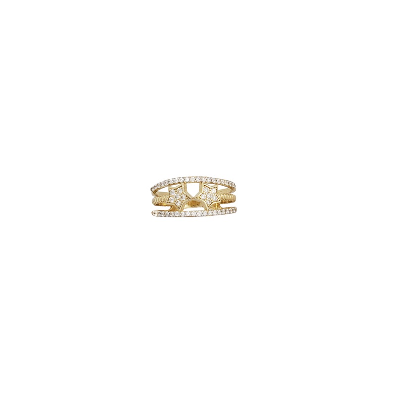 Zirconia Pave Star Lady Ring (14K)