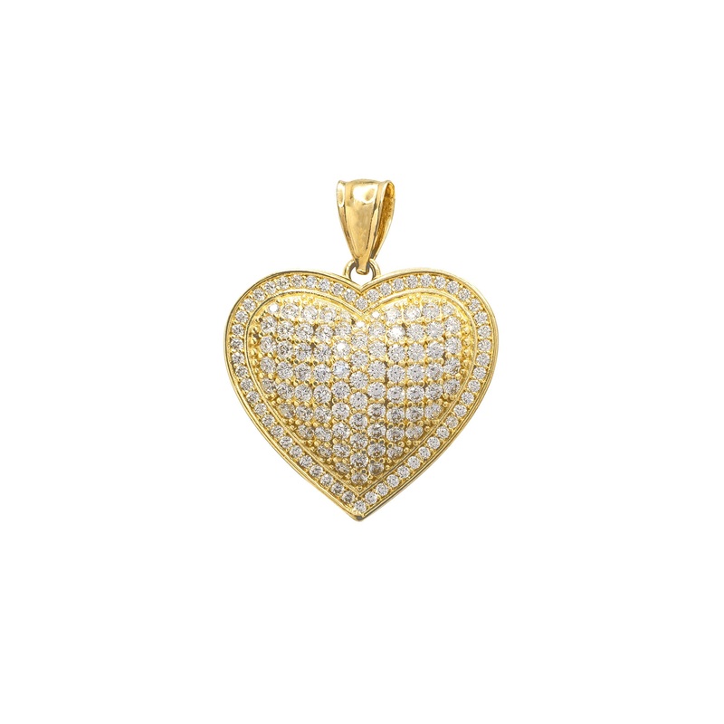 Zirconia Puffy Heart Pendant (10K)