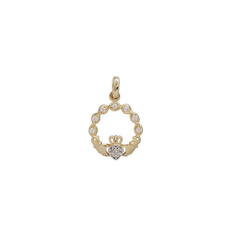 CZ Claddagh Pendant (14k)