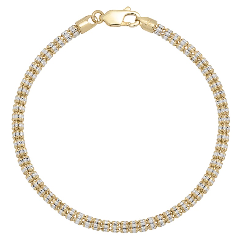 Two-Tone Iced Bracelet (10K)