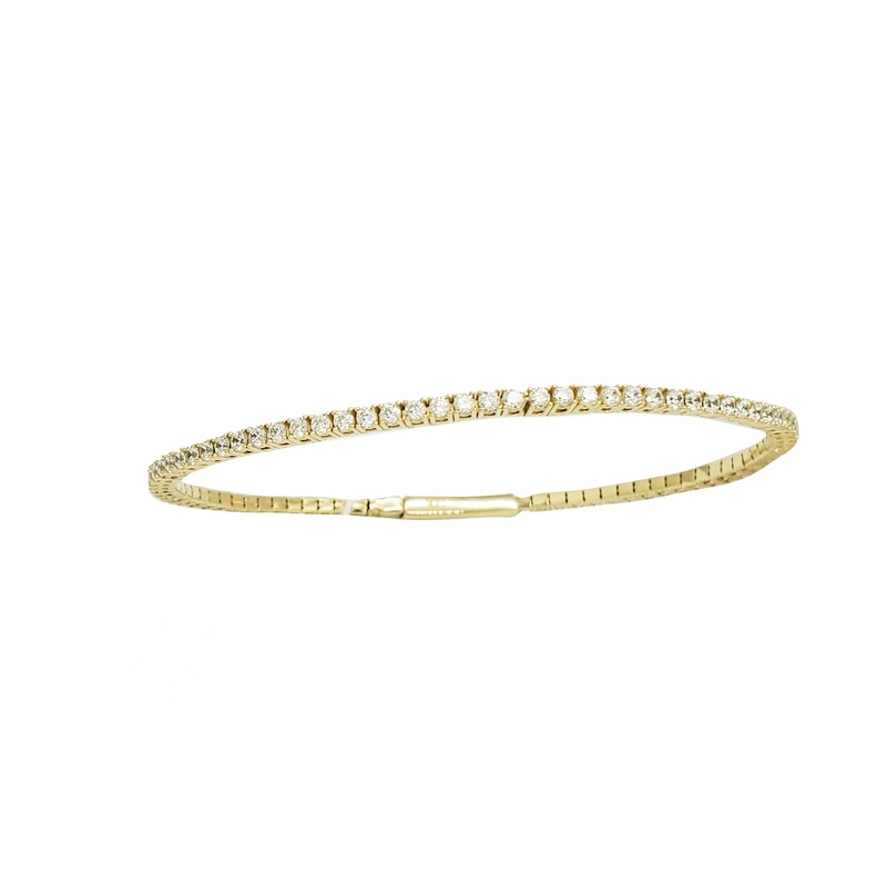 Cubic Zirconia Channel-Set Bangle Bracelet (14K).