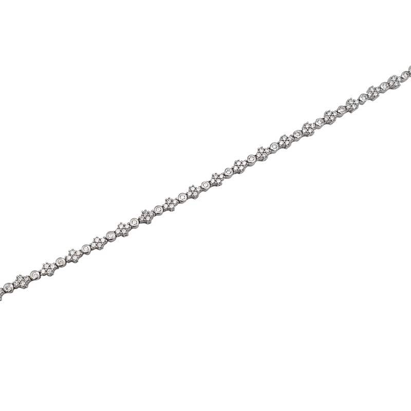 Zirconia Bezel/Honeycomb Tennis Bracelet (10K)