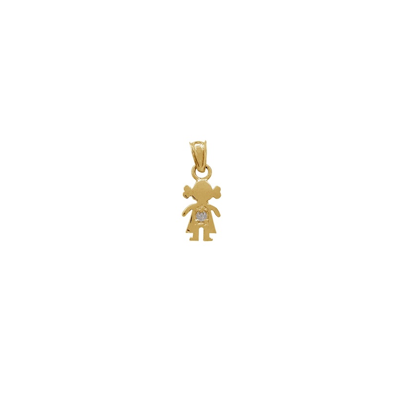 Zirconia Silhouette Girl Pendant (14K)