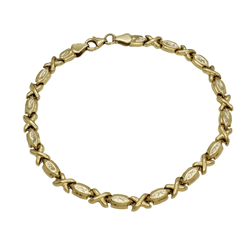 Diamond Cuts "XO" Fancy Bracelet (14K).