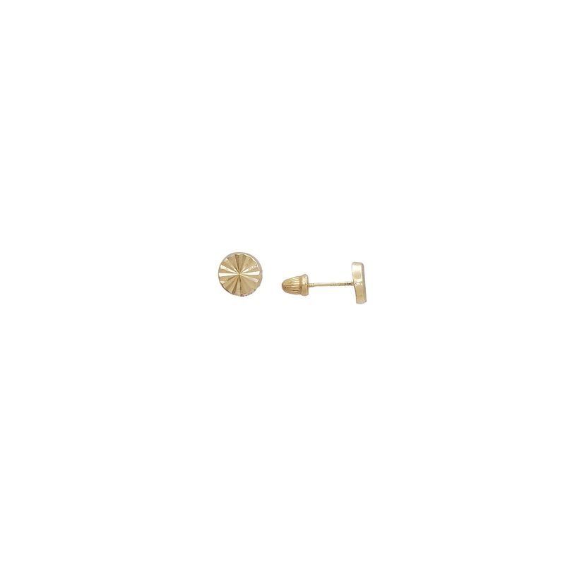 [5.50 mm] Diamond-Cut Disc Stud Earrings (14K)