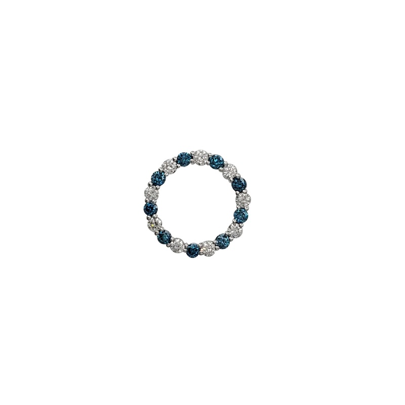 Blue Colored Circle of Life Pendant (14K)
