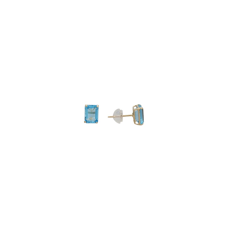 Blue Topaz Stud Earrings (14K)