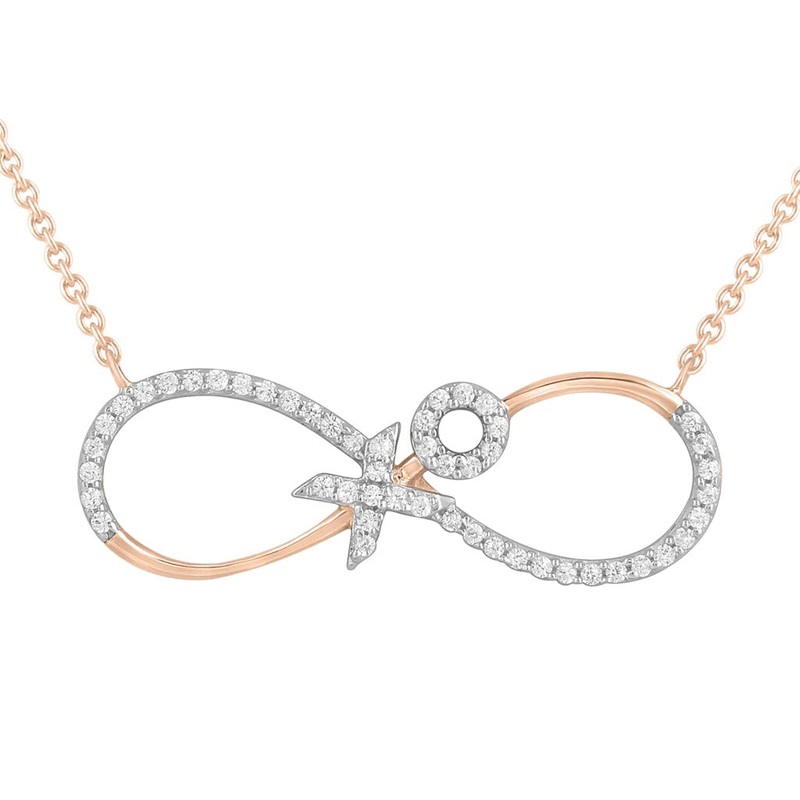Diamond Infinity XO Pendant Necklace (14K).