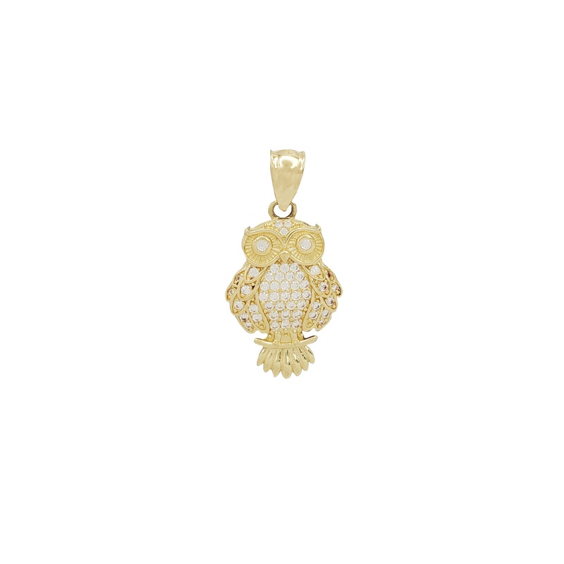 Zirconia Owl Pendant (14K)