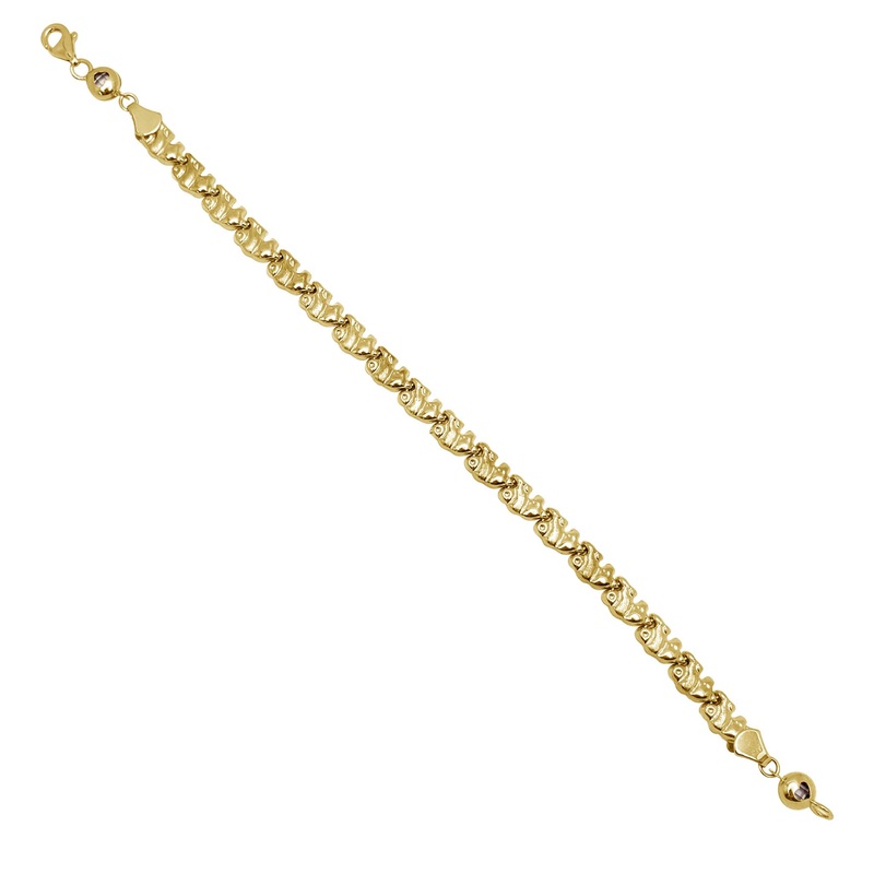 Zirconia Elephant Fancy Bracelet (14K)