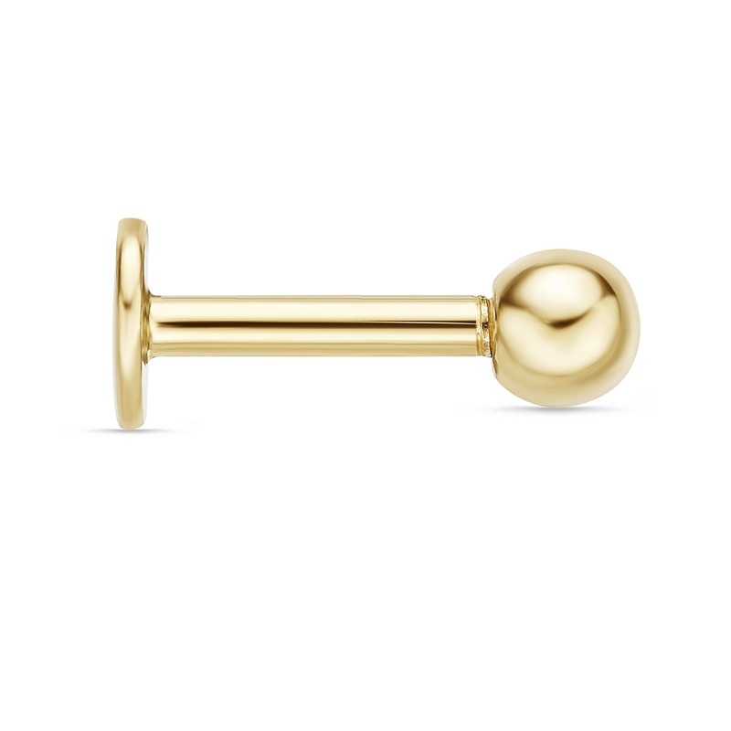 Flat Back Ball Lip Piercing (14K)