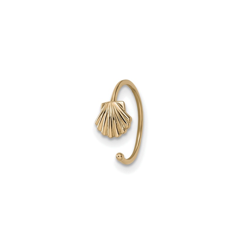 Scallop Shell Hoop Nose Ring (14K)