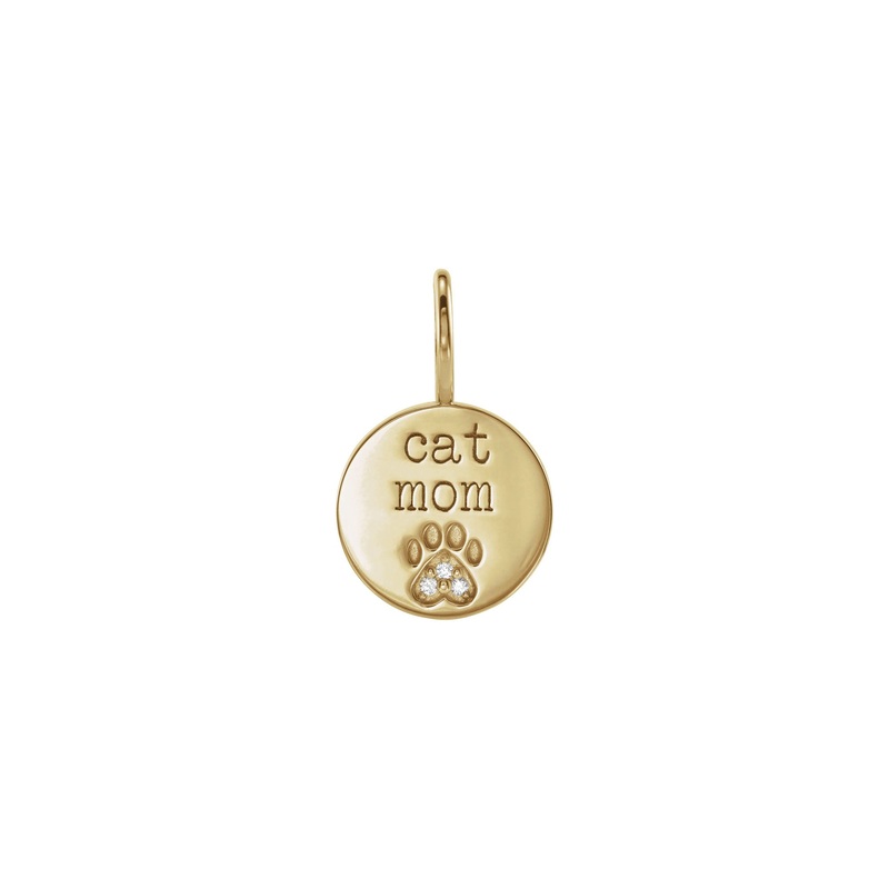 'Cat Mom' Engraved Disc Pendant