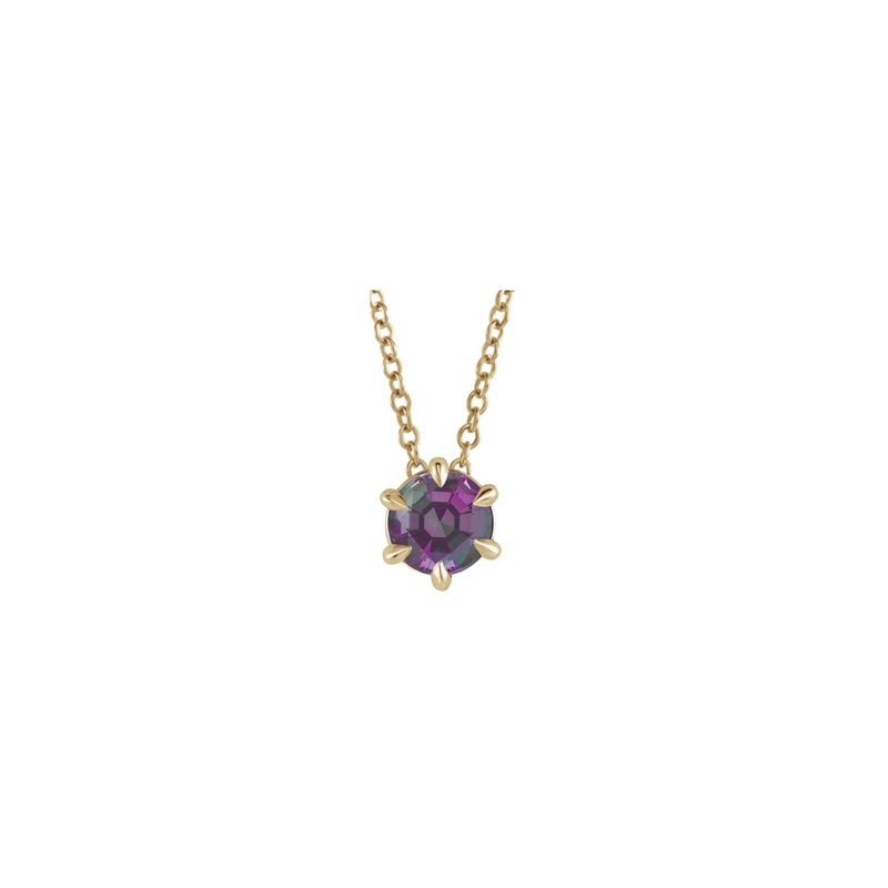 Alexandrite Solitaire Claw Necklace