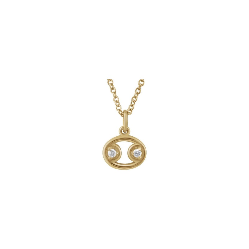 Cancer Zodiac Sign Diamond Necklace