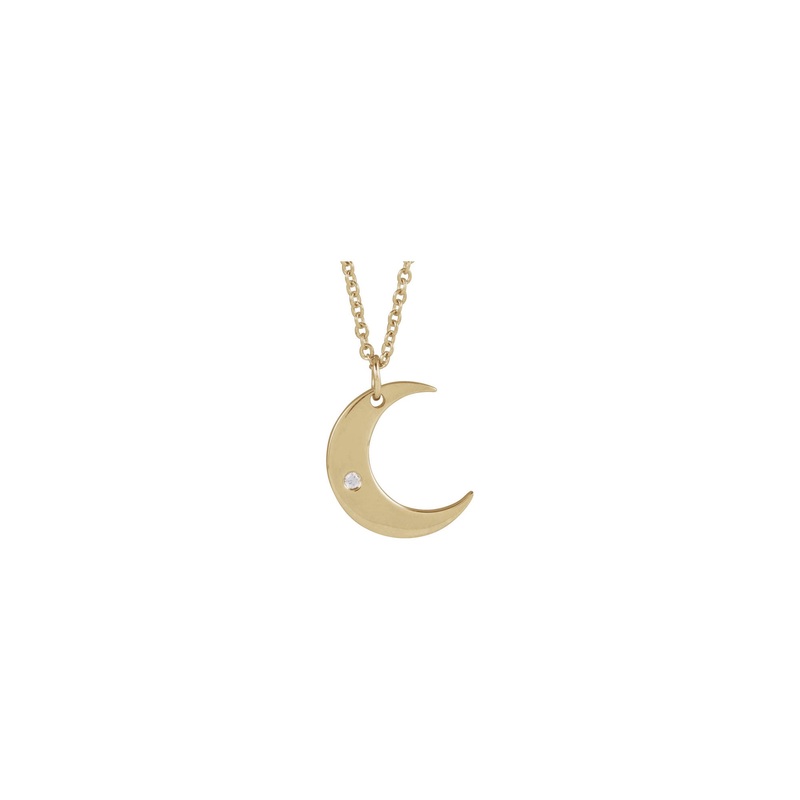 Crescent Moon Diamond Necklace