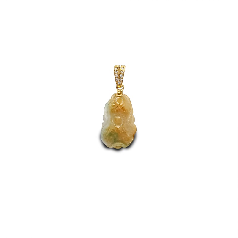 [] Diamond Chinese Cabbage Jade Pendant (14K)