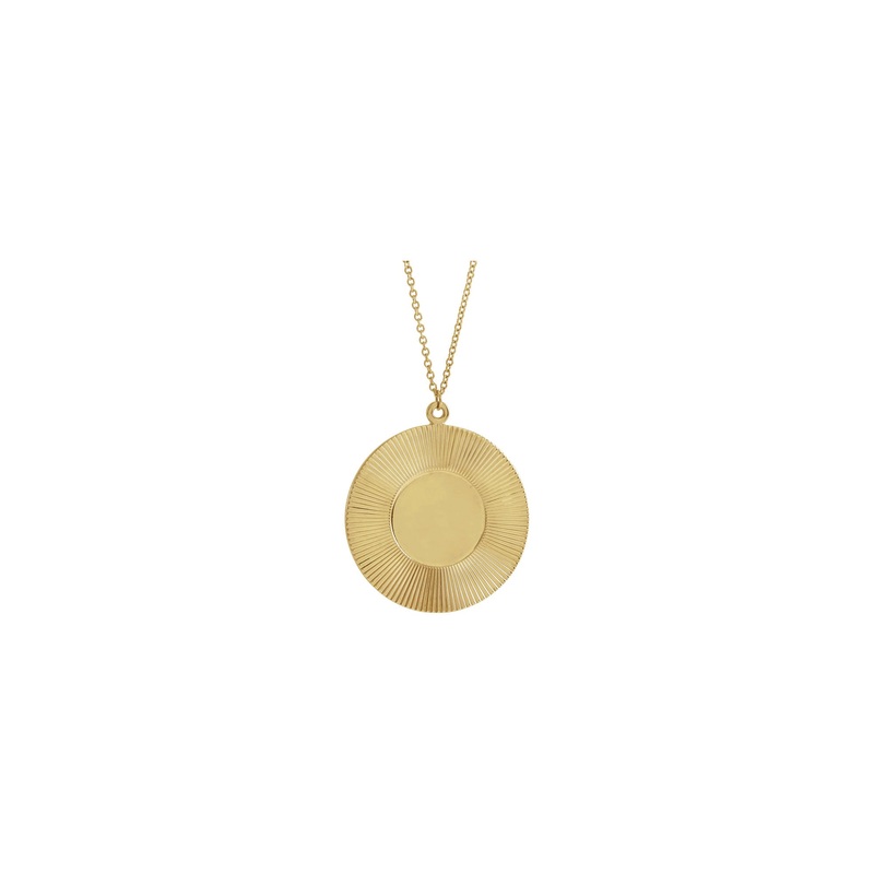 Sunburst Round Disc Necklace (14K)