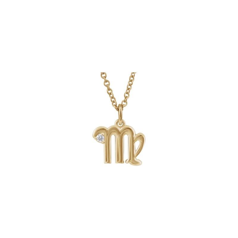 Virgo Zodiac Sign Diamond Necklace