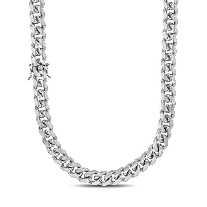 Solid Monaco Chain White Gold (14K)