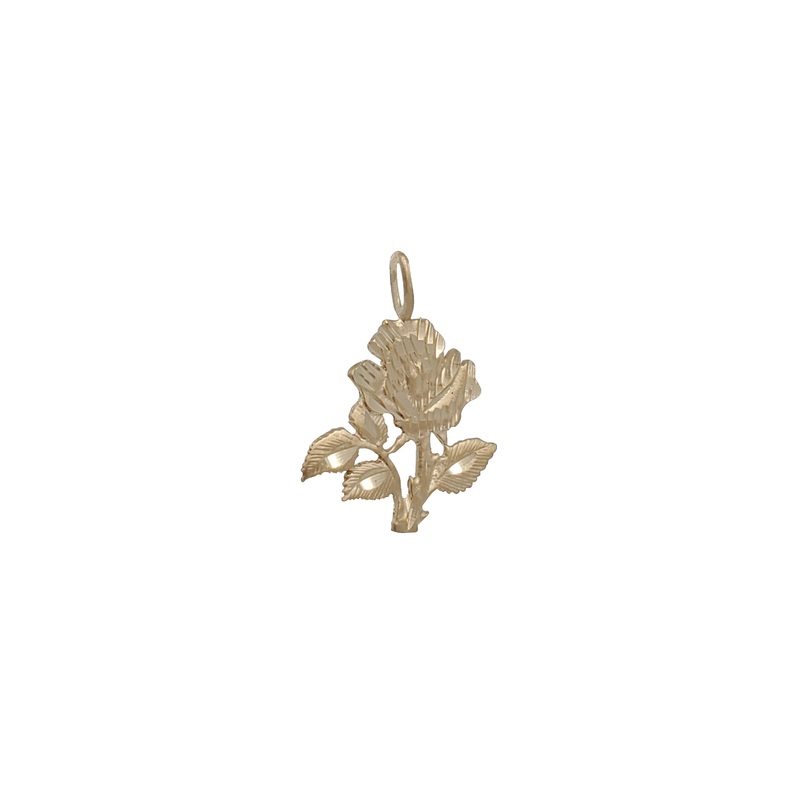 Diamond Cut Flower Pendant 14K