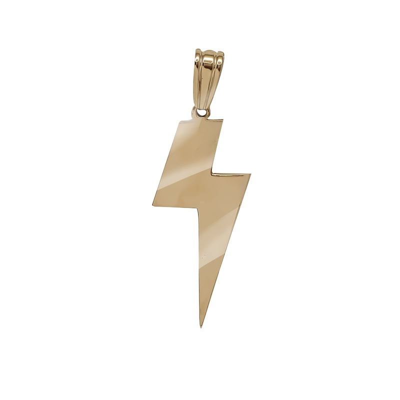 Shinny Lightning Bolt Pendant 14K