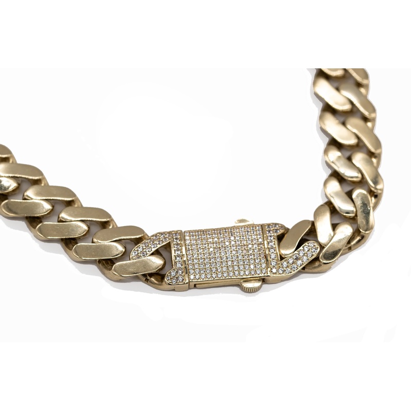 Cubic Zirconia Iced Clasp Monaco Anklet(14K)