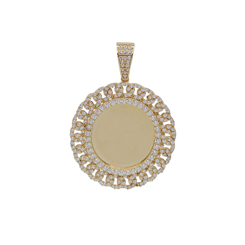 Zirconia Rope Picture Pendant 14K