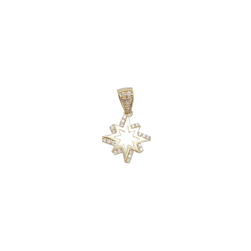 CZ North Star Pendant (14K)