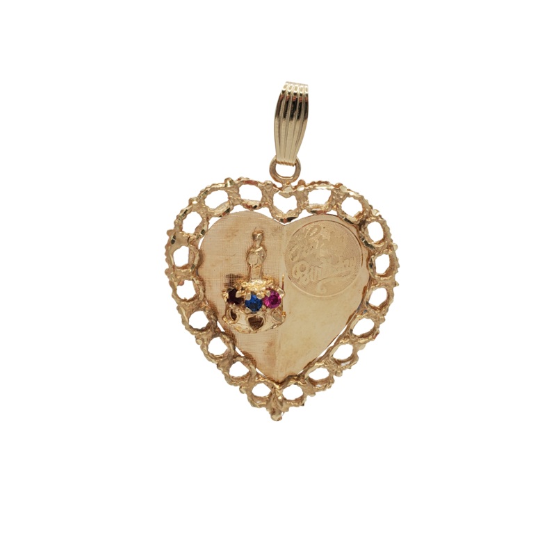 "Happy Birthday" Heart Pendant (14K)