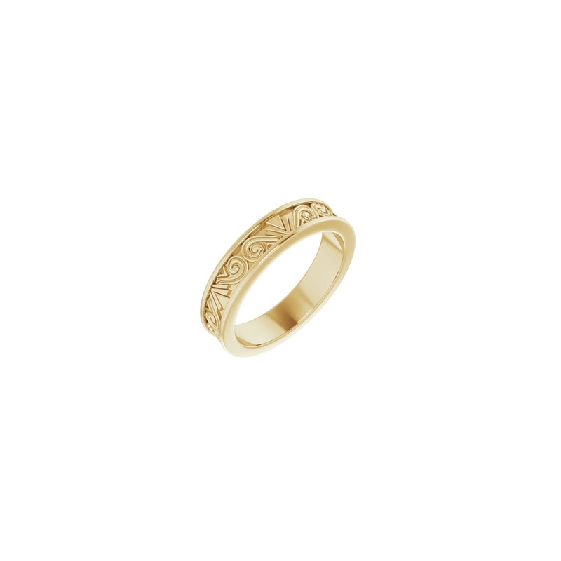 3D Swirls and Chevron Pattern Ring