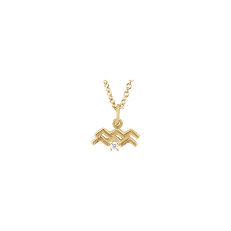Aquarius Zodiac Sign Diamond Necklace